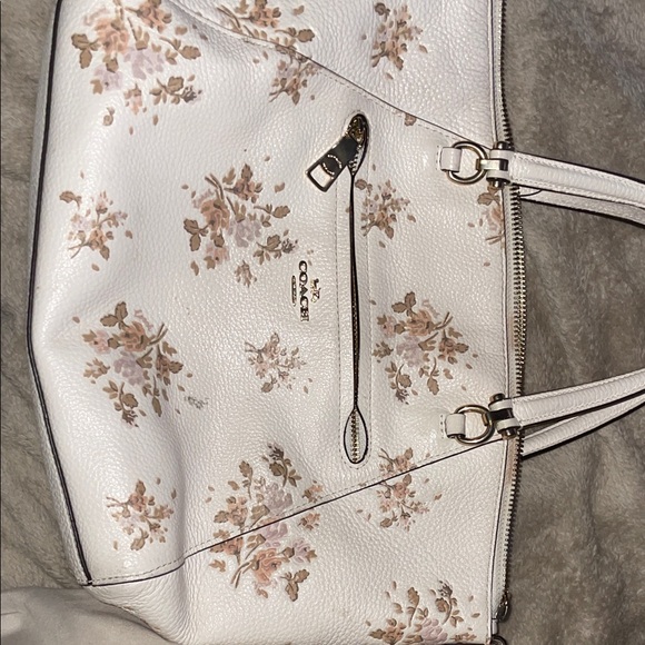 Coach Cream Floral Tote Bag - Picture 4 of 4